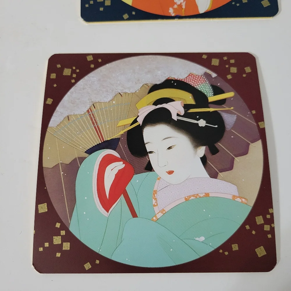Japanese Bijinga Coaster Set of 6